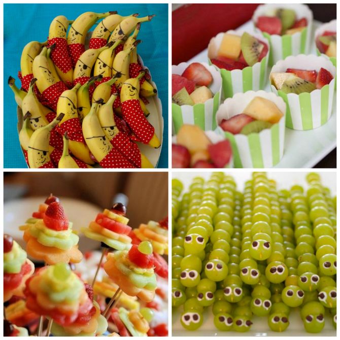 frutas divertidas são opções bacanas para substituir o excesso de guloseima na festa infantil