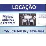 Locações Mesas, Cadeiras e Freezers