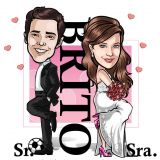 Caricaturas para convites de casamento