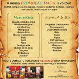 Buffet completo com Espaço
