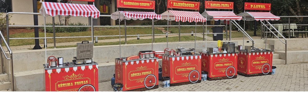 Carrinhos gourmet, barraquinhas de comidas, fast f