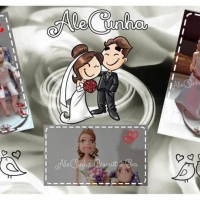 Noivinhos Topo De Bolo Personalizados Em Biscuit 
Sob encomenda. 
Altura: 18.00 cm