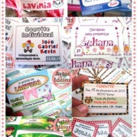Tags personalizadas para lembranças e Convites Individuais