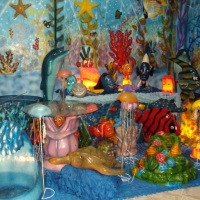 Peças em fibra para decoração. Tema: Fundo do Mar