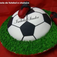 Bolo Bola de Futebol e chuteira