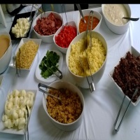 Alguns dos recheios do Crepe