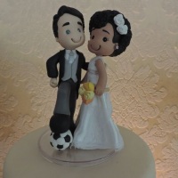 Topo de bolo futebol - em biscuit