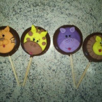 pirulitos de chocolate no tema Safári