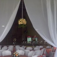 Cortinas Romântica com arranjo em Forma de Bola (aéreo)