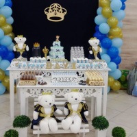 decoração chá de bebe urso príncipe 500,00 + frete