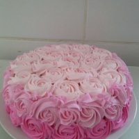 bolo de chantily degrade rosa
