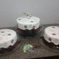 Bolo 15 anos trio verde agua