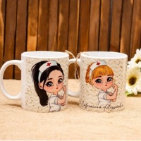 Caneca Personalizada, Bonequinha enfermagem