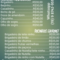 Docinhos tradicionais e Docinhos gourmet