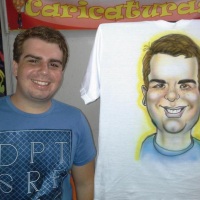 CARICATURAS EM CAMISAS MEDIA COM AEROGRAFIA