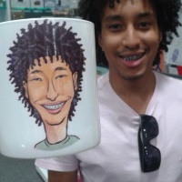 CARICATURA DIGITAL EM CANECA AO VIVO