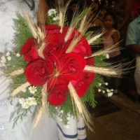 buque de noiva com trigo