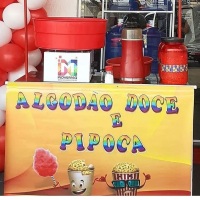 Algodão doce e pipoca de sal