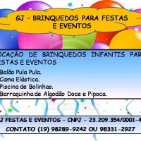 Locação de brinquedos infantis para festas e eventos.
Faça seu orçamento. 
Estamos a disposição !!