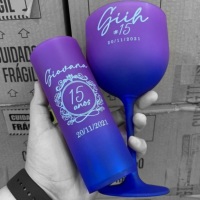 Taça de Gin Degradê Personalizada. Diversas opções de cores do copo e de impressão. Personalize do s