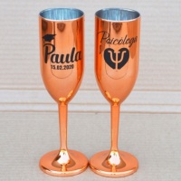 Taça de Champanhe Personalizada em acrílico. Diversas opções de cores de taça e de impressão. Person