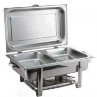 Réchaud de Inox com 2 cubas em banho maria