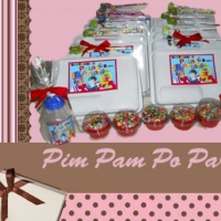 Kit Festa Infantil na Escola Tema Patati Patatá com squeezes e bolo