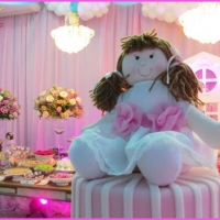 Boneca com 25cm para topo de bolo