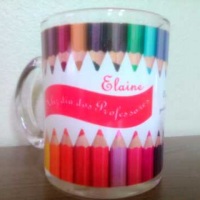 Caneca de vidro transparente - Dia dos professores
