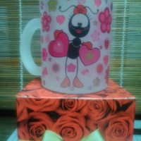 Caneca de vidro fosca 325ml (diversos temas)