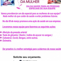 DIA DA SAÚDE EM SUA EMPRESA PARA O DIA DAS MULHER