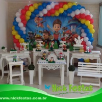 Locação de mesa decorada provençal Patrulha Canina