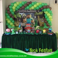 Locação de mesa decorada infantil Minecraft
