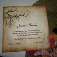 Convite de casamento juta nr. 01