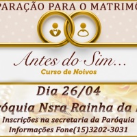 Próximo Curso de Noivos na Paróquia Nsra Rainha da Paz Sorocaba