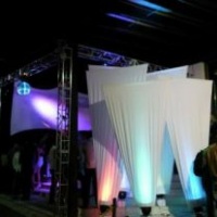 Decoração malha tensionada luz cenica etc