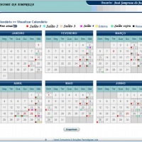 Calendário de reservas de salões