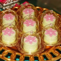 Trufas Frozen Fever- Floco de neve rosa