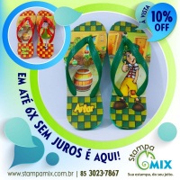 Chinelo Borracha Microporosa, duráveis, gravação sem limite de cores, 17/18 até 45/46.