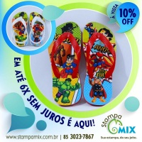 Chinelo Borracha Microporosa, duráveis, gravação sem limite de cores, 17/18 até 45/46.