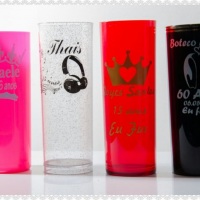 Copo long drink - Copo personalizado para seu convidado já usar no seu evento.