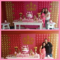 Tema Coroa em rosa com dourado