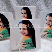 Azulejo personalizado com tema e foto!!! 
Todos são acompanhados com embalagem, saquinho celofane f
