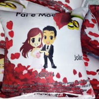 Lindas almofadas personalizadas tamanho 25x25... 
Todos os temas e foto (Arte grátis!) 
São acompa